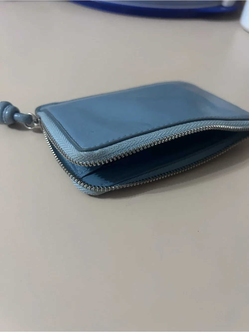 Banana Republic - Italian Leather Zip Card Holder Wallet (sky blue)
